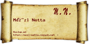 Mözl Netta névjegykártya